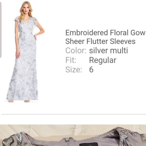 AP Gown - Silver Embroidered - Picture 2 of 2